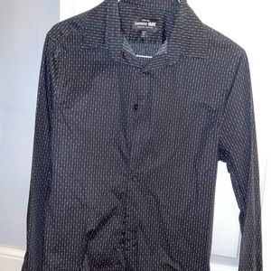 Express Dress Shirt / Black - White Dotted / XS / Extra Slim Fit